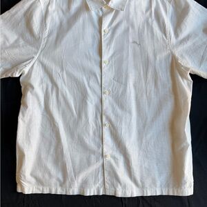 Tommy Bahama White Short-Sleeve Linen Button-Down